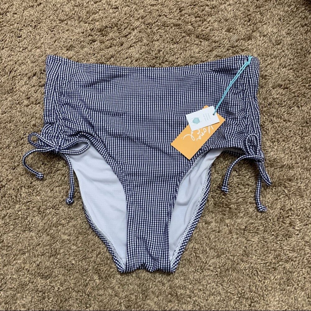 Kona Sol Navy Plaid Bikini Bottoms
